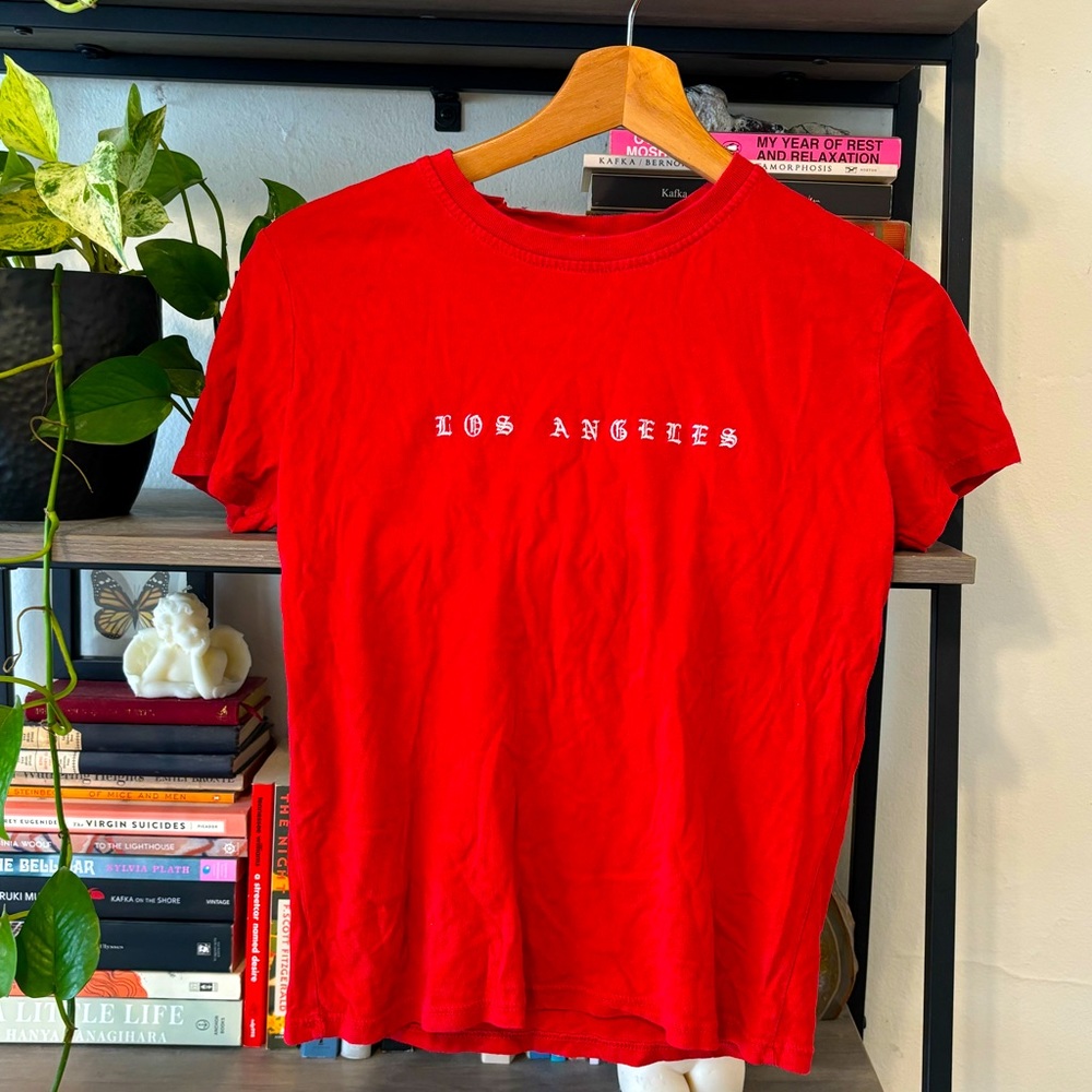 Red Los Angeles Baby Tee